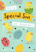 Picture of TO A SPECIAL SON AT EASTER BLUE CARD W/EASTER EGGS&CHICKS